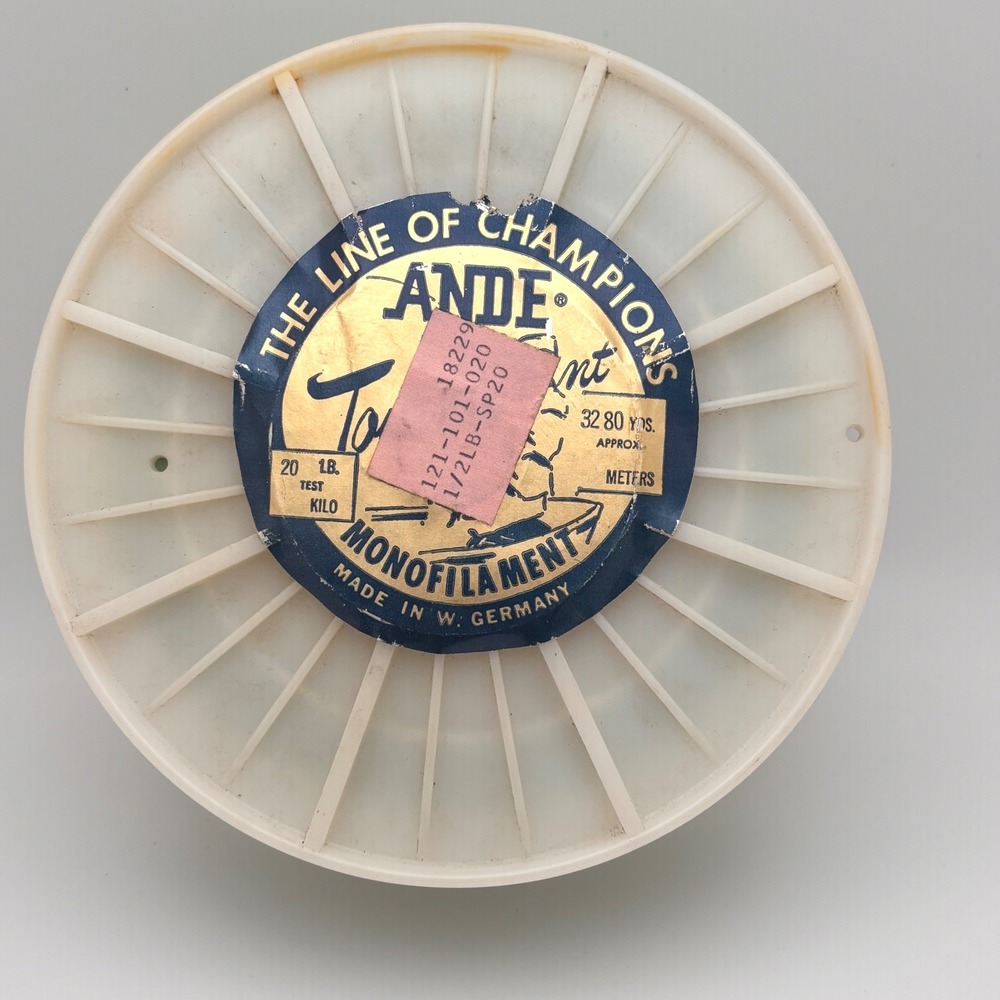 Vintage Ande Tournament Monofilament Fishing Line 20 lb Test 1/2lb Spool Green